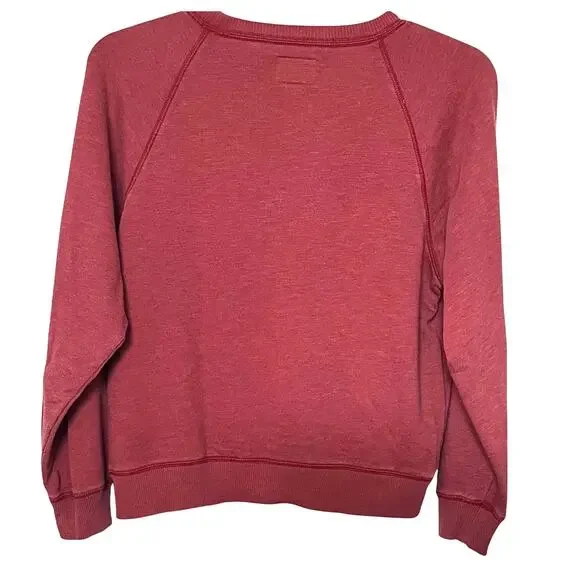 AMERICAN EAGLE LONG SLEEVE CREWNECK SWEATSHIRT, WOMENS, M, HEATHER CRANBERRY - Picture 5 of 11
